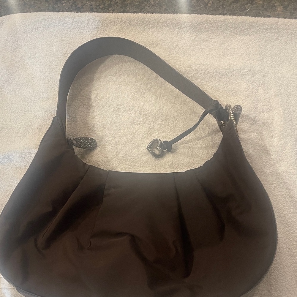 Brighton Brown Hobo Bag with Heart Charm